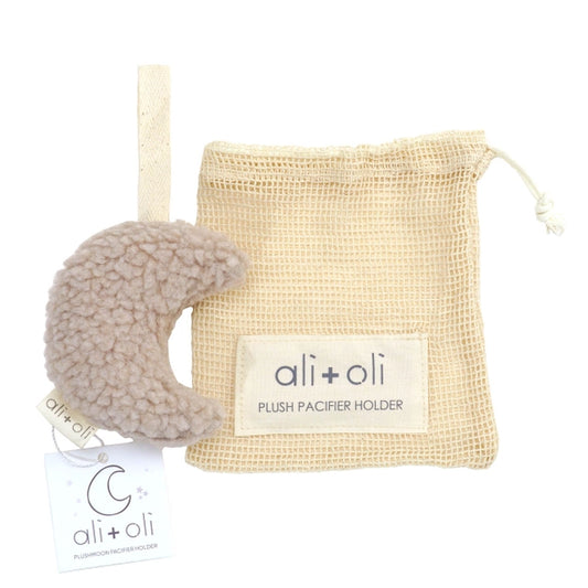 Ali + Oli Plush Moon Pacifier Holder