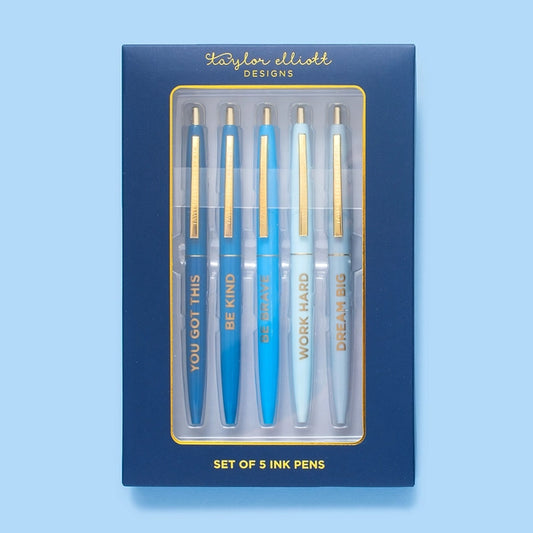 Taylor Elliott Designs Navy Motivational Pen Set