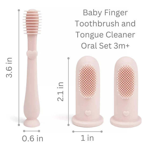 Ali + Oli Baby Finger Toothbrush & Tongue Cleaner Oral Set 3m+