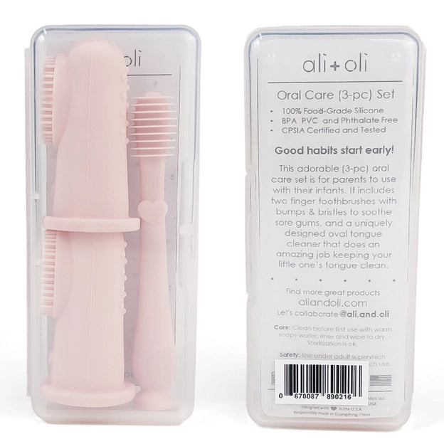 Ali + Oli Baby Finger Toothbrush & Tongue Cleaner Oral Set 3m+