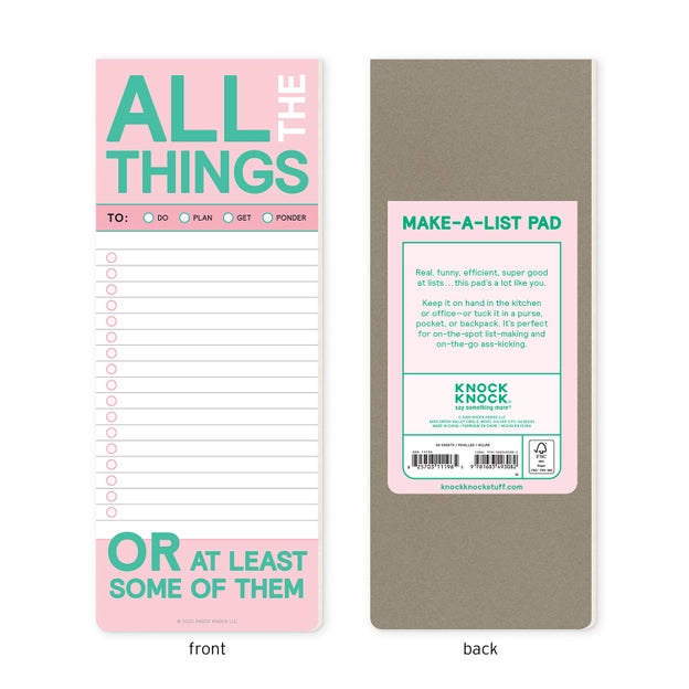 Knok Knok - All the Things Make-A-List Pad