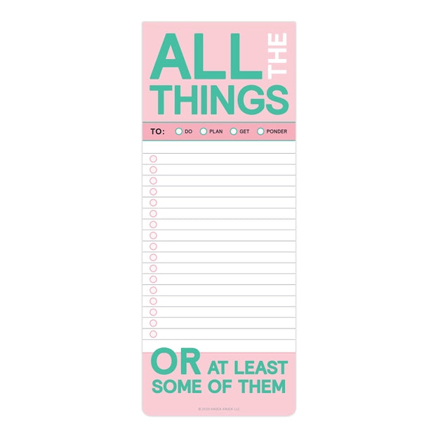 Knok Knok - All the Things Make-A-List Pad